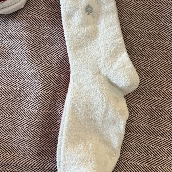 kate spade pink heart fuzzy fluffy slipper socks set of 2 nwt - Picture 4 of 6